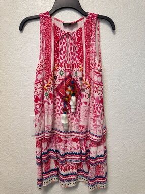 HEMANT & NANDITA Esoteric Tunic Mini Dress Pink
